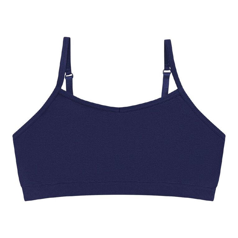 H&H Girls' Seamfree Crop 2 Pack, Blue Dark, hi-res