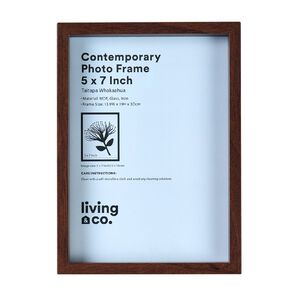 Living & Co Contemporary Photo Frame 5in x 7in Walnut Brown