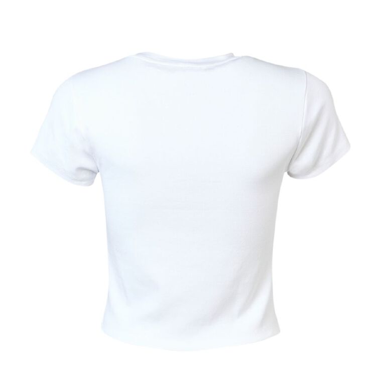 BRDRLESS Short Sleeve Fine Rib Cherry Baby Tee, White, hi-res