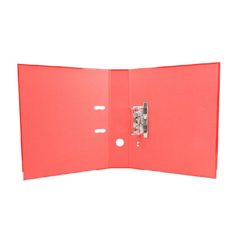 WS Lever Arch File Foolscap Red Red Mid, , hi-res