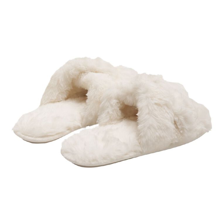 H&H Women's Blossom Slippers, Cream, hi-res