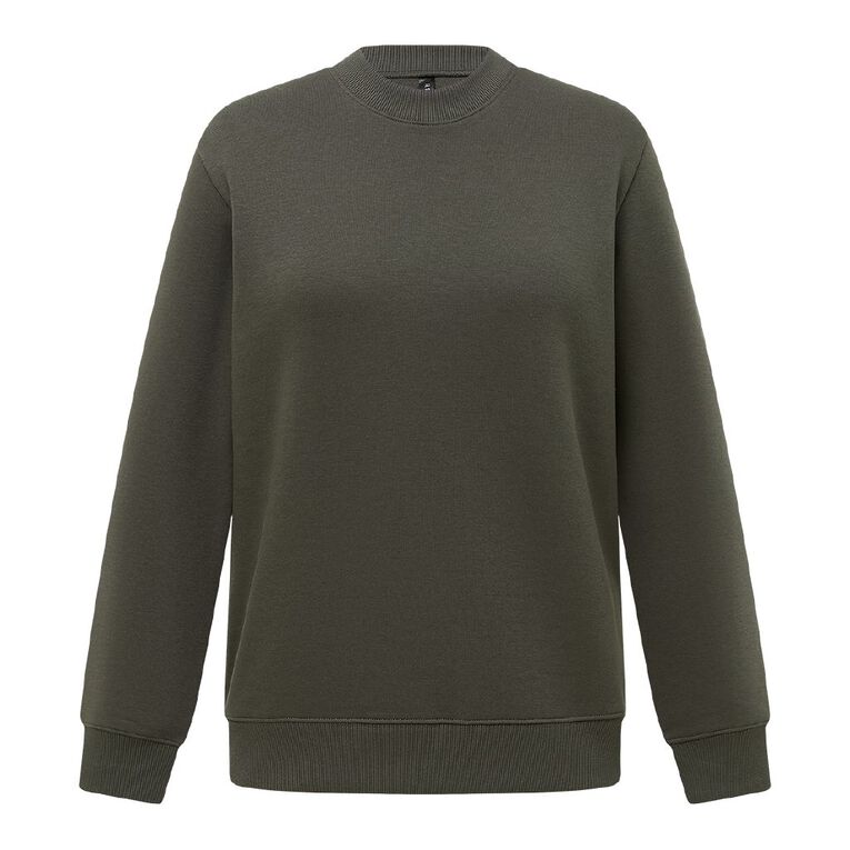 H&H Women's Classic Crew Sweatshirt, Green Dark, hi-res