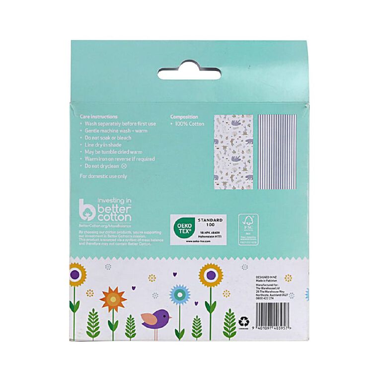 Babywise Cotton Cot Sheet Woodland 2 Pack, , hi-res
