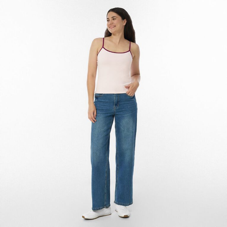 Garage Women's Contour Contrast Trim Camisole, Pink Light, hi-res