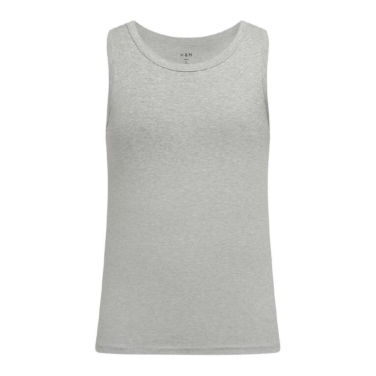 H&H Men's Plain Singlet, Grey Light, hi-res