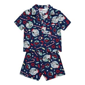 Peanuts Boys' Christmas Button Up Woven Pyjama Set