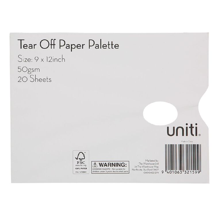 Uniti Tear Off Paper Palette White, , hi-res