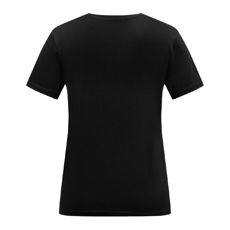 H&H Women's Short Sleeve V-Neck Cotton Tee, Black, hi-res