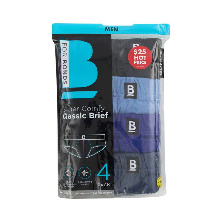 B FOR BONDS Men's Tunnel Briefs 4 Pack, Blue Dark, hi-res