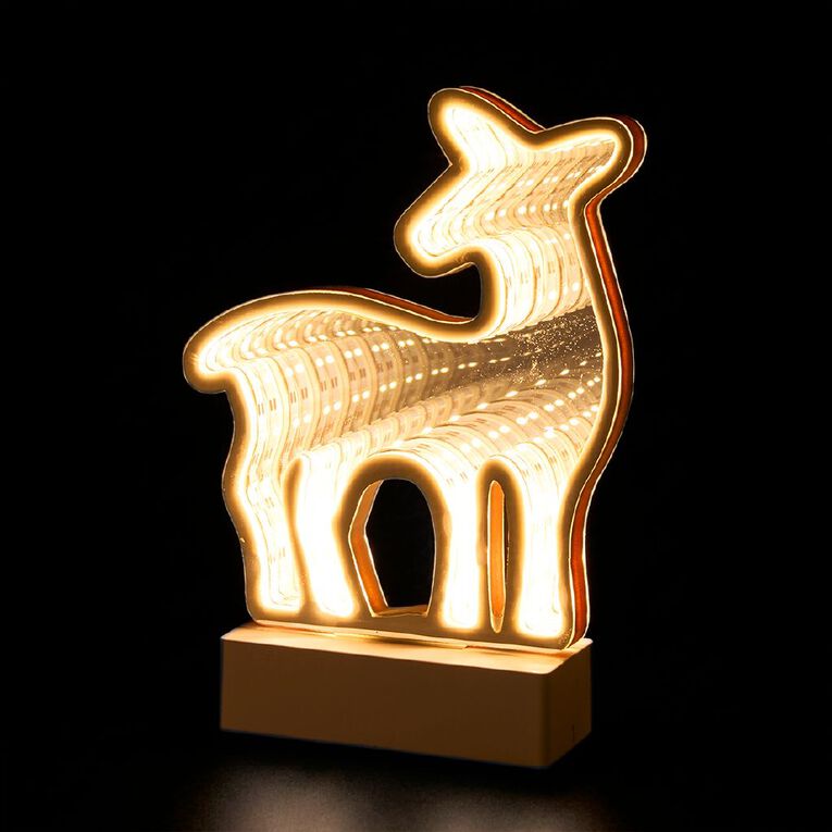 Wonderland Mirrored Tunnel Deer Light Warm White 21cm, , hi-res