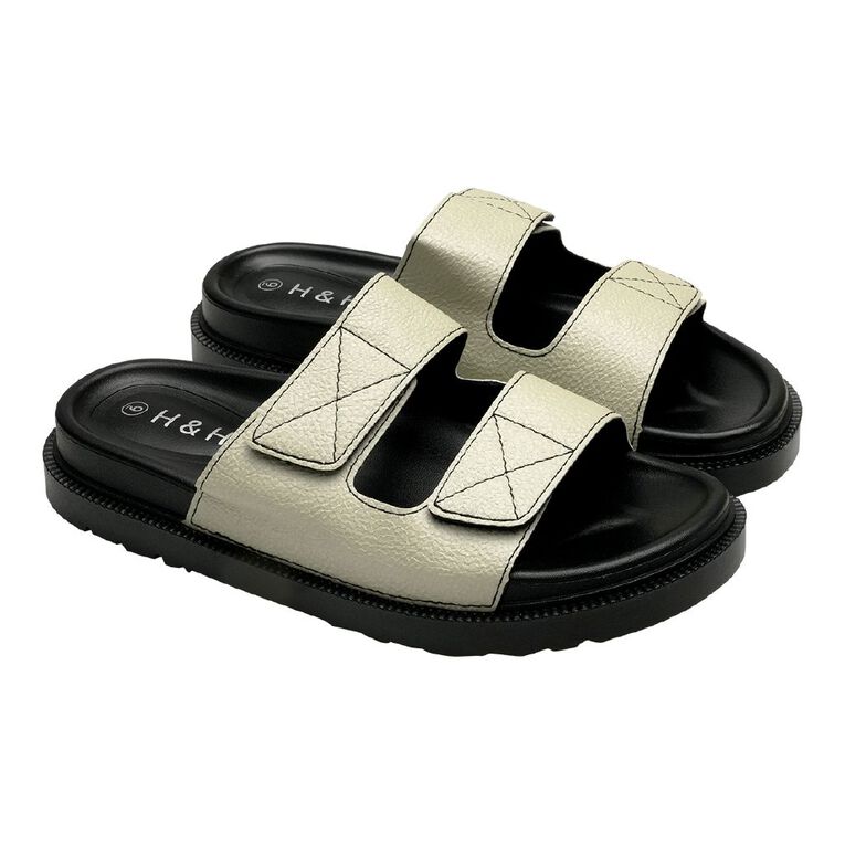H&H Women's Alissa Double Strap Sandals, Cream, hi-res