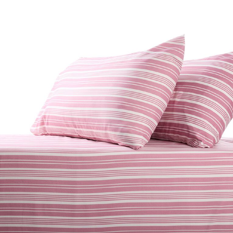 Living & Co Microfibre Sheet Set Pink Queen, , hi-res