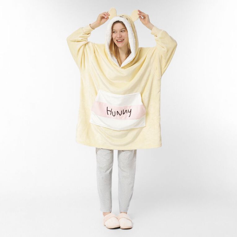 Winnie the Pooh Women's Coral Fleece Hoodie, Yellow Light, hi-res