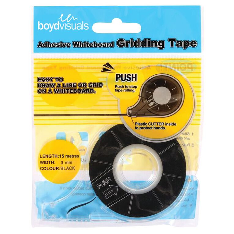 Boyd Visuals Whiteboard Grid Tape 3mm x 15m, , hi-res