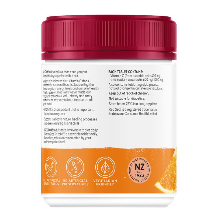 Red Seal Vitamin C 1000mg Orange 120's, , hi-res