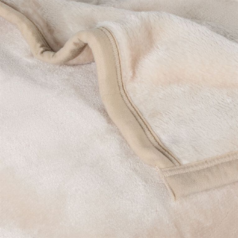 Living & Co 580gsm Mink Feel Blanket Natural King, , hi-res
