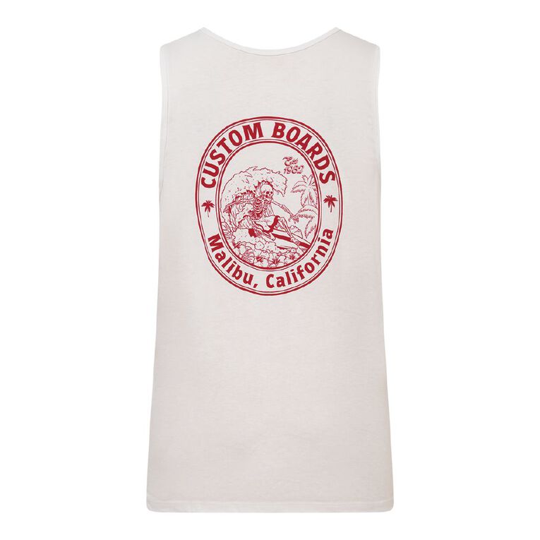 H&H Men's Graphic Print Singlet, White, hi-res