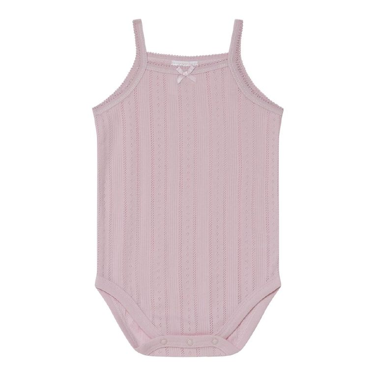 Young Original Babies' Pointelle Sleeveless Bodysuit 3 Pack, Pink Light, hi-res