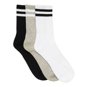 Active Intent Men's Striped Half Crew Socks 3 Pack