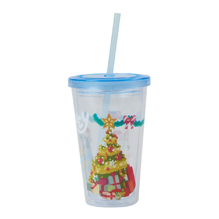 Bluey Christmas DW Tumbler And Straw Family, , hi-res