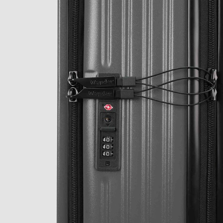 Wander Hard Textured Checked Suitcase with Dual Open, , hi-res