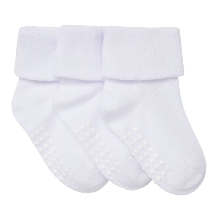 H&H Infants' Bootie Turn Top 3 Pack, White, hi-res