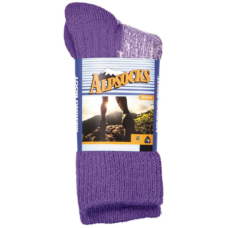Alpsocks Women's Merino Boot Socks 1 Pack Purple The Warehouse