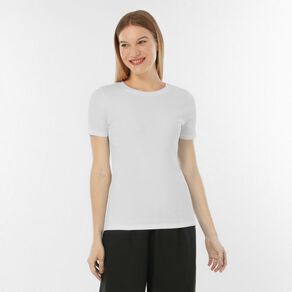 H&H Women's Short Sleeve Ballet Sleeve Rib Top