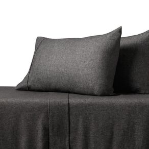Maison d'Or Cotton Twill Flannelette Sheet Set Grey King Single