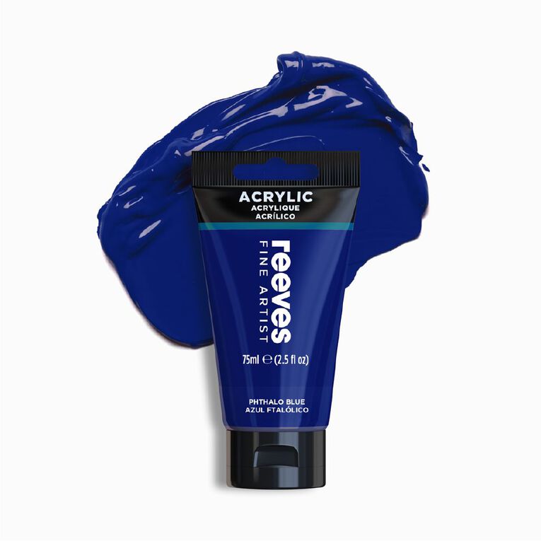 Reeves Fine Acrylic Paint Phthalo Blue 75ml, , hi-res