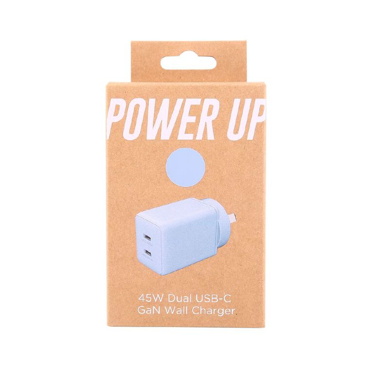 Tech.Inc PD 45W Dual USB-C Fast Charger Mist Blue, , hi-res