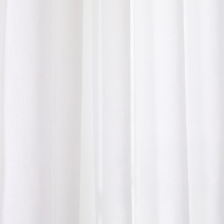 Living & Co Enviro Slubbed Voile White 90-180cm Wide/213cm Drop, White, hi-res