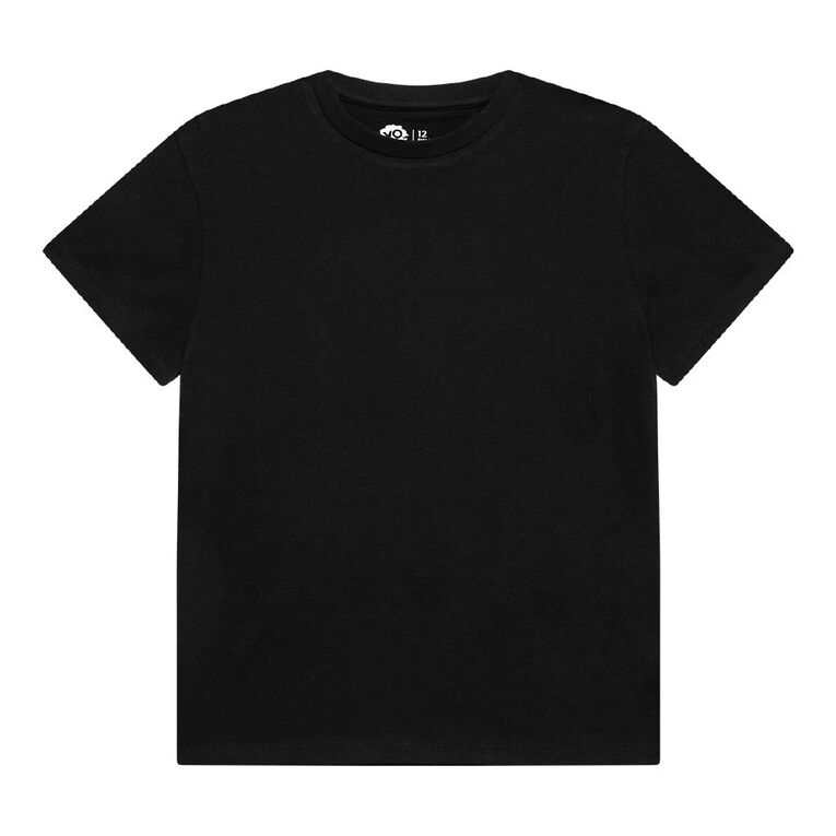 Young Original Short Sleeve Plain Tee, Black, hi-res