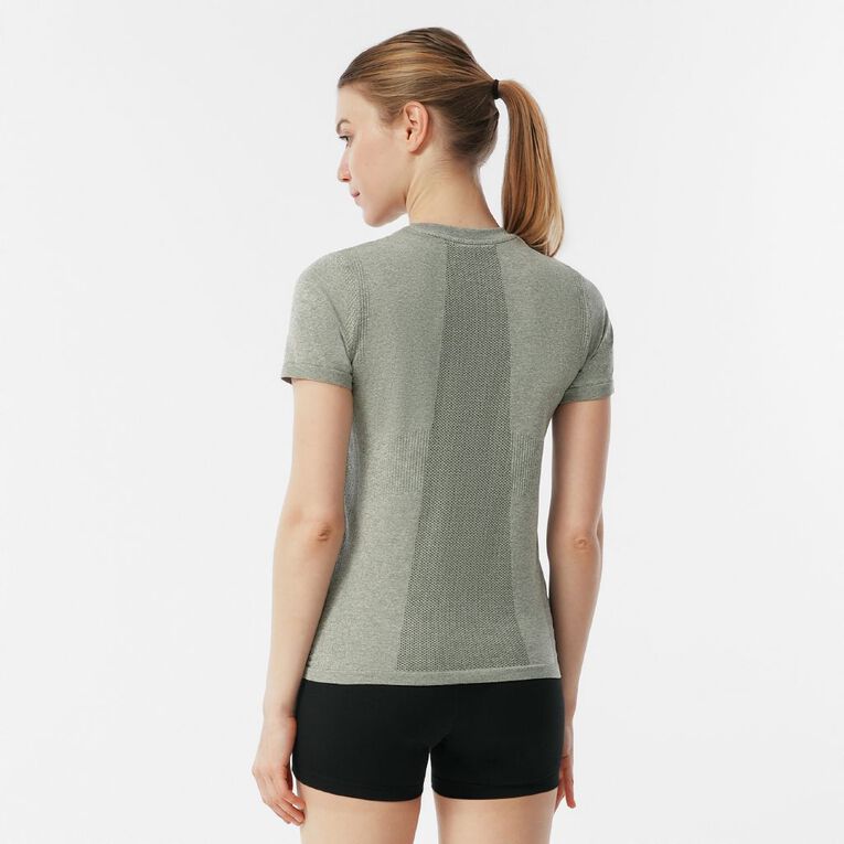 Active Intent Women's Seamless Tee, Grey Mid, hi-res