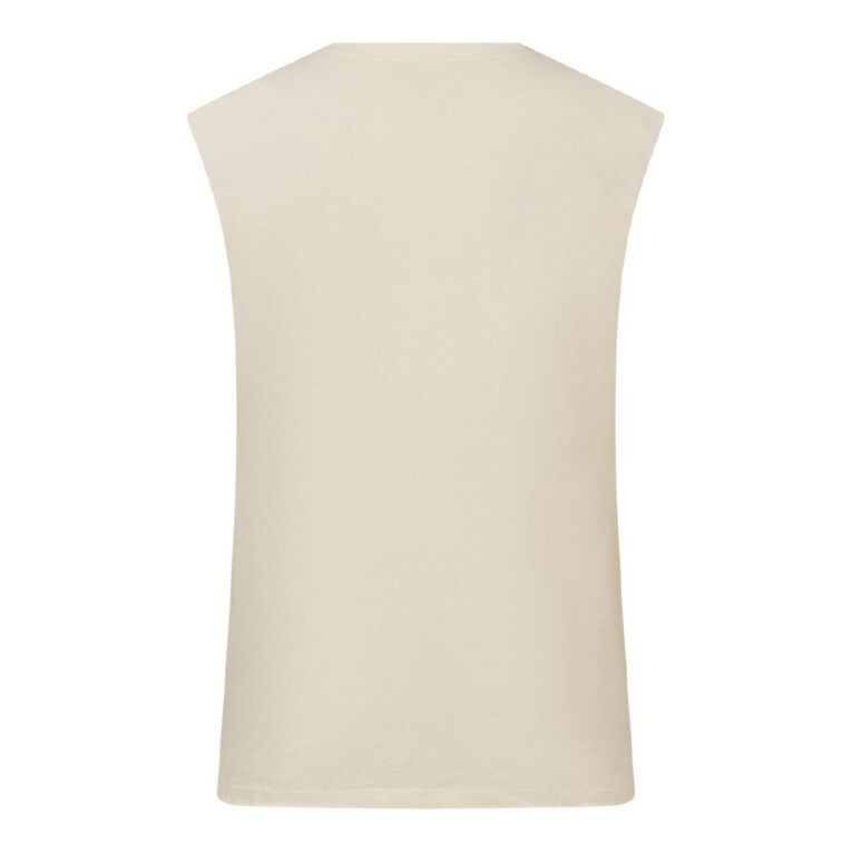 Garage Men's Muscle Singlet, Cream, hi-res