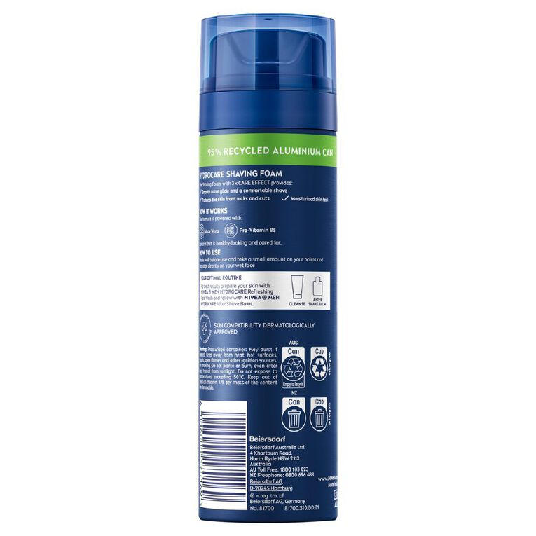 Nivea Men Moisturizing Shaving Foam 200ml, , hi-res