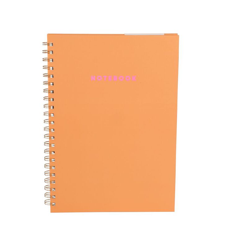 Uniti Stationery Brights Spiral Orange A4 Notebook, , hi-res