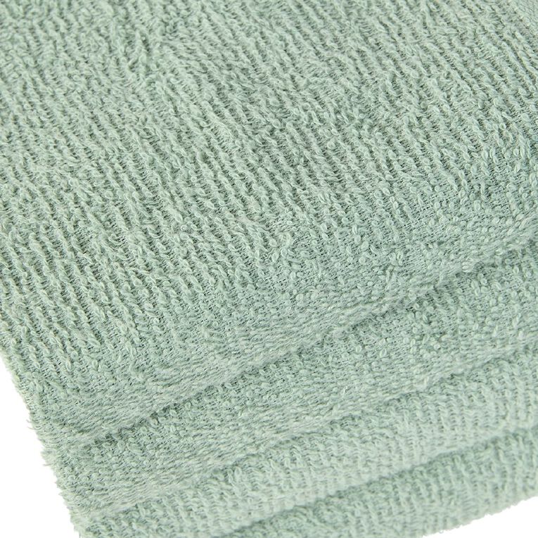 Living & Co Everyday Face Towel 4 Pack Sage, , hi-res