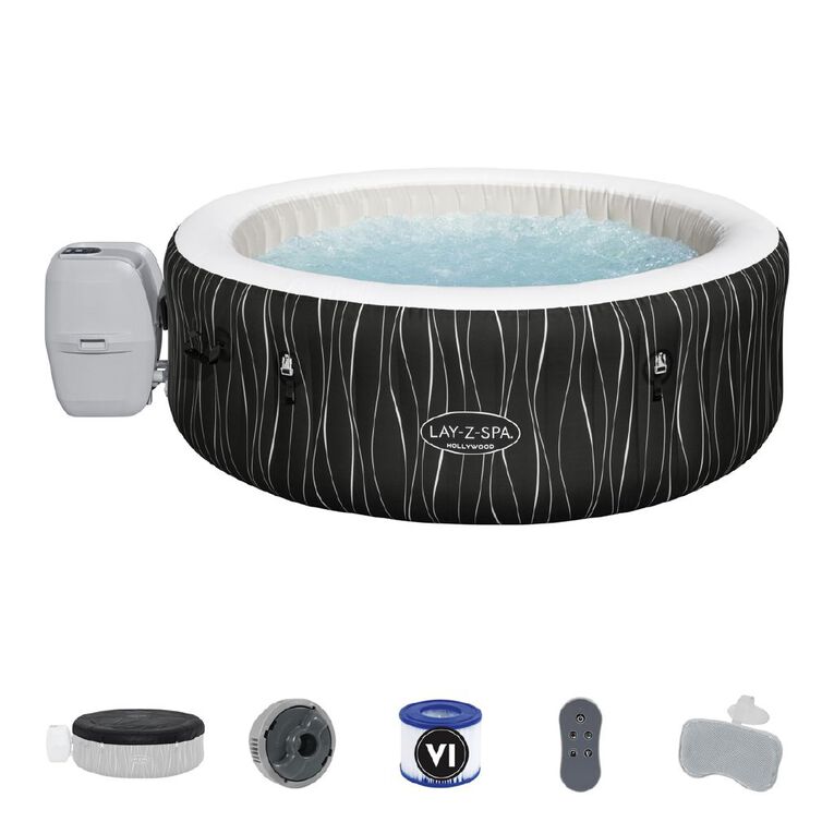 Bestway Lay-Z-Spa Hollywood Luxe Air Jet Spa 6 Black Waves, , hi-res