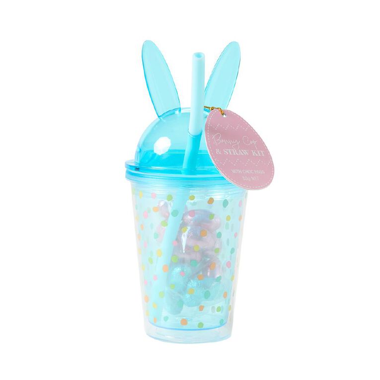Bunny Cup & Straw Kit with Choc Eggs, , hi-res