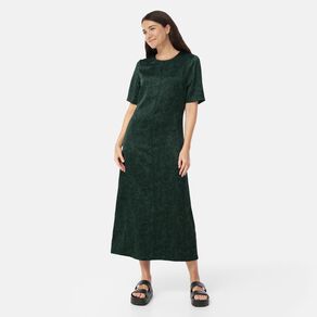 H&H Women's Short Sleeve Satin Tee Midi Dress