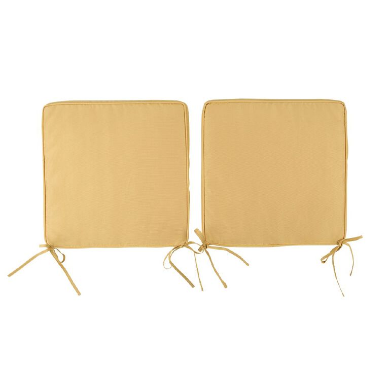 Living & Co Outdoor Chairpad 2 Pack Leaves Yellow 40cm x 40cm, , hi-res
