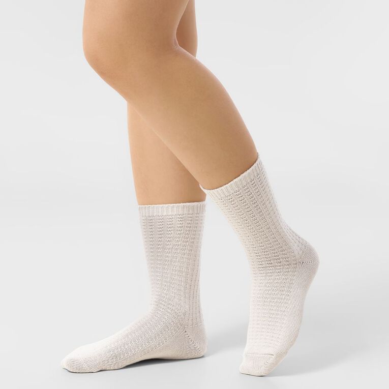 H&H Women's Waffle Crew Socks 3 Pack, Grey Light, hi-res