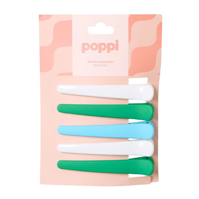Poppi Sectioning Hair Clips 5 Pack Blue, , hi-res