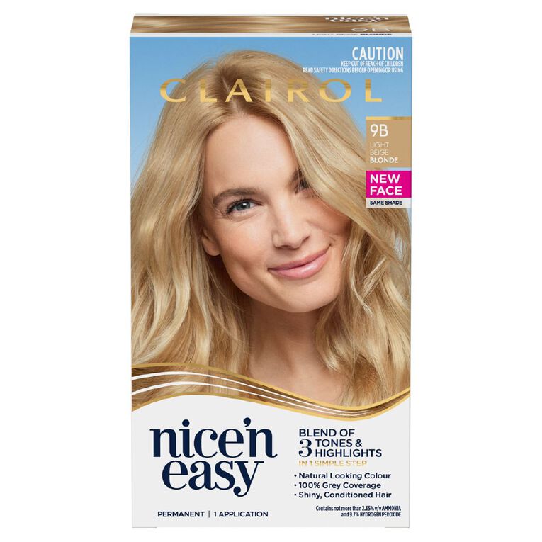 Clairol Nice N Easy Permanent Hair Colour Light Beige Blonde 9B, , hi-res