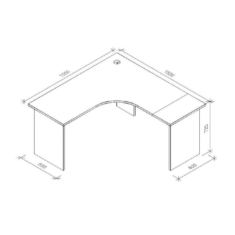 Zealand Workstation 1500 x 1500 x 600 Coronet Beech, , hi-res