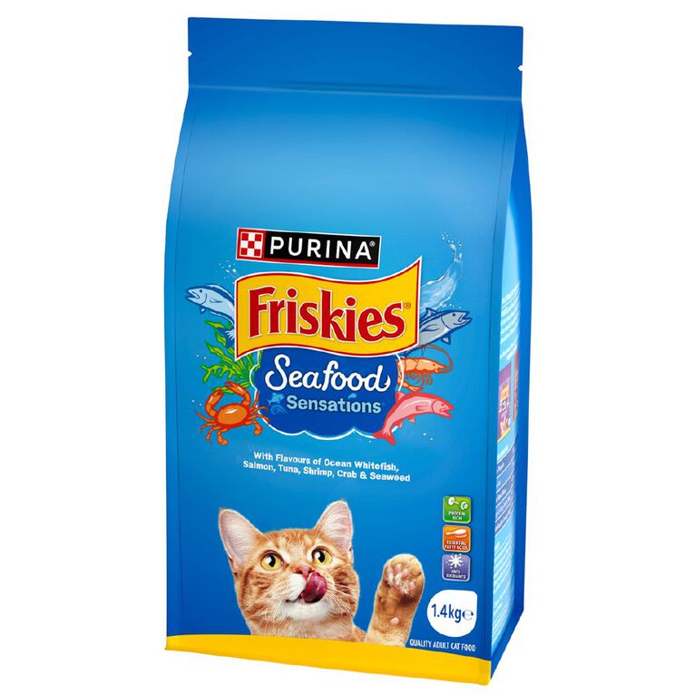 Friskies Seafood Sensations Dry Cat Food 1.4kg, , hi-res