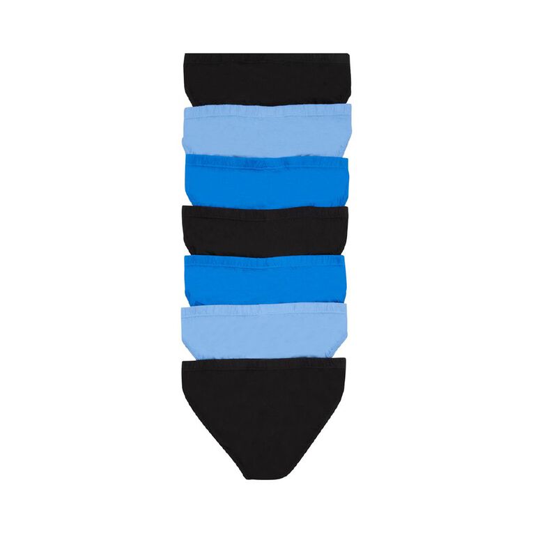 Rio Men's Hipster Briefs 7 Pack, Black/Blue, hi-res