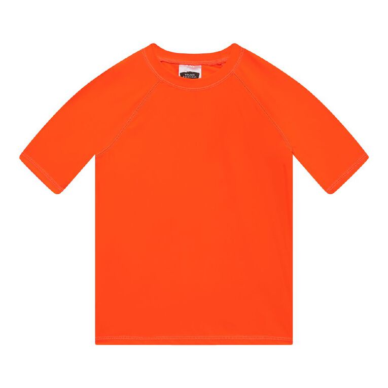 Young Original Short Sleeve Neon Rash Top, Orange Mid, hi-res