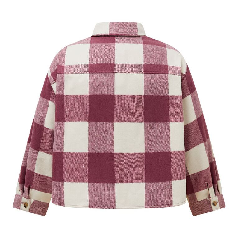 H&H Curve Women's Boxy Felt Shacket, Red Dark, hi-res